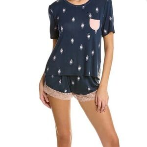 Nordstrom Women's Navy and Pink Sleepwear Set NWT